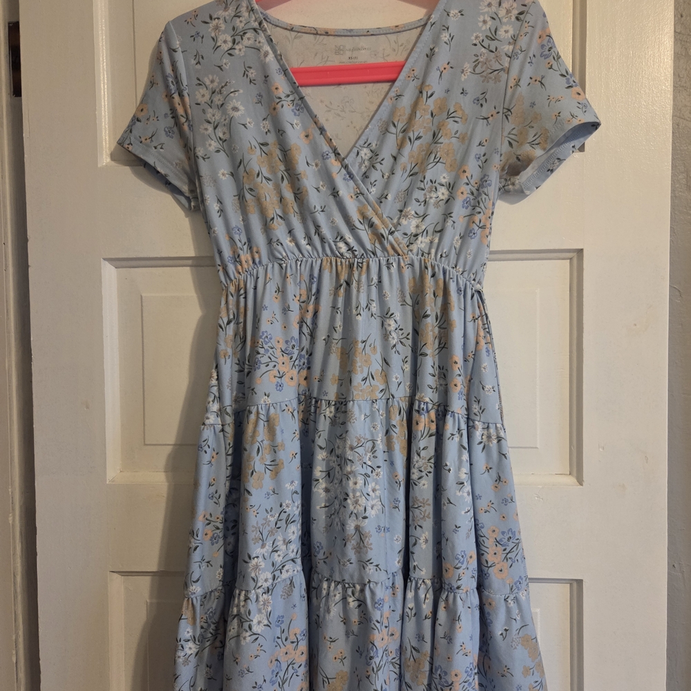 No Boundaries Light Blue Floral Mini Dress